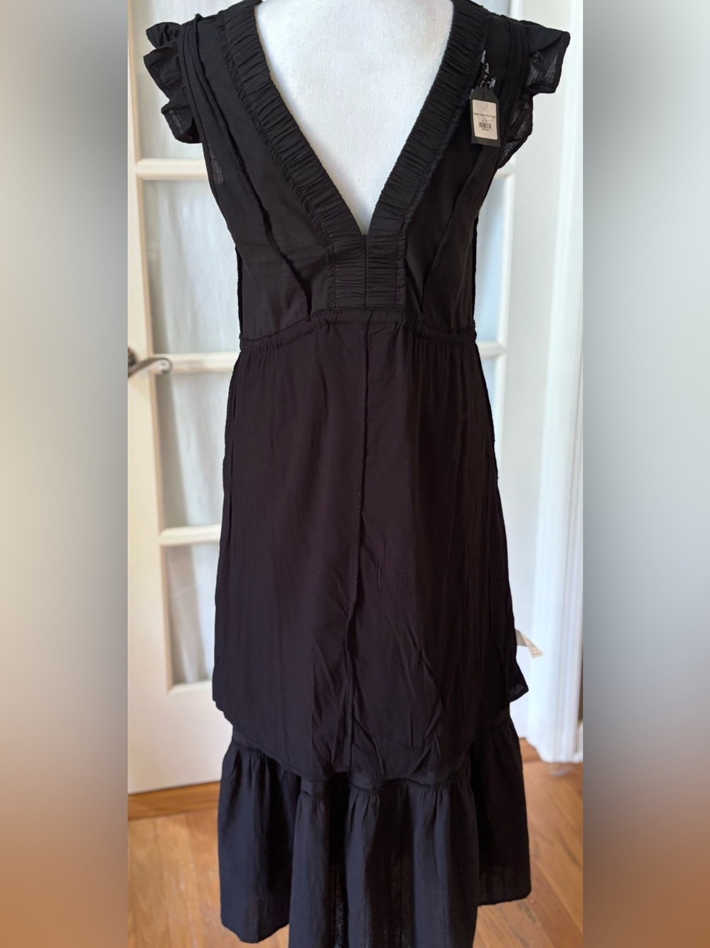 Strut & Bolt NWT Micah Tereu Black Cotton Ruffle Tiered Midi Dress S Cottagecore - Picture 15 of 15